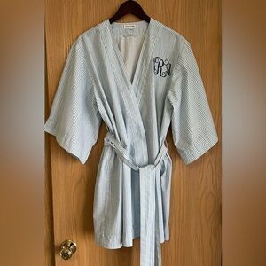Roller Rabbit Party Stripe Kimono Robe Women's OS | Embroidered Initials “NRA”